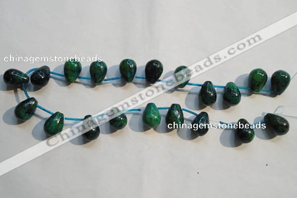 CCS714 Top-drilled 13*18mm teardrop dyed chrysocolla gemstone beads