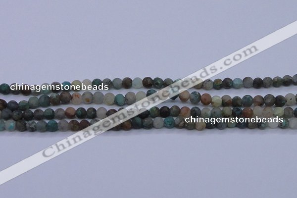 CCS760 15.5 inches 4mm round matte natural chrysocolla beads