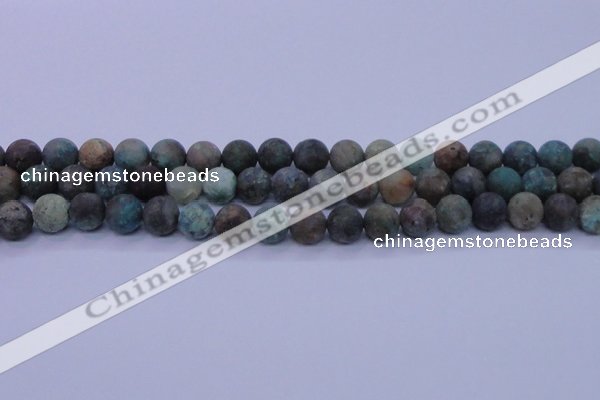 CCS763 15.5 inches 10mm round matte natural chrysocolla beads