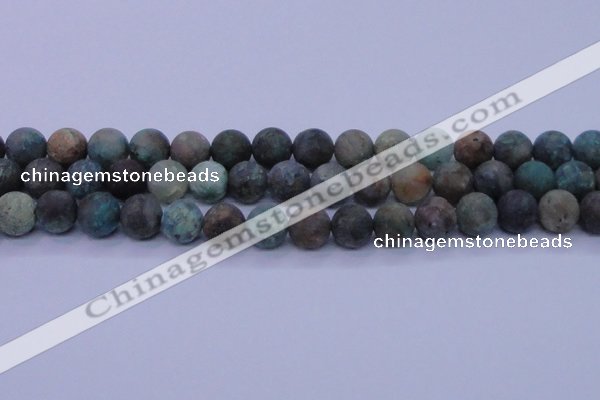 CCS764 15.5 inches 12mm round matte natural chrysocolla beads