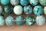 CCS882 15.5 inches 5.5mm faceted round natural chrysocolla beads