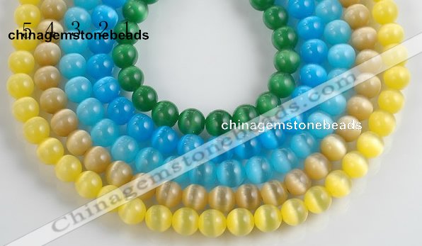 CCT03 10mm different color round cats eye beads Wholesale