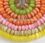 CCT05 14 inch 7*12mm faceted roundel cats eye beads Wholesale