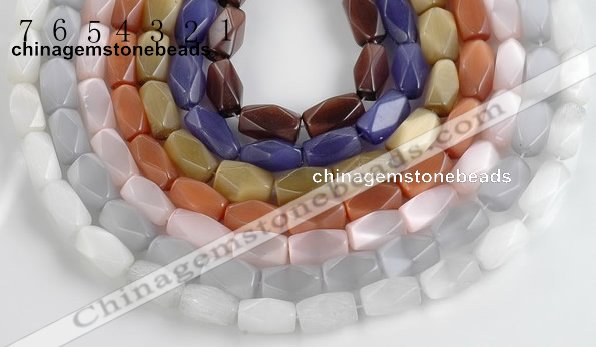 CCT07 14 inches 9*16mm faceted brick cats eye beads Wholesale