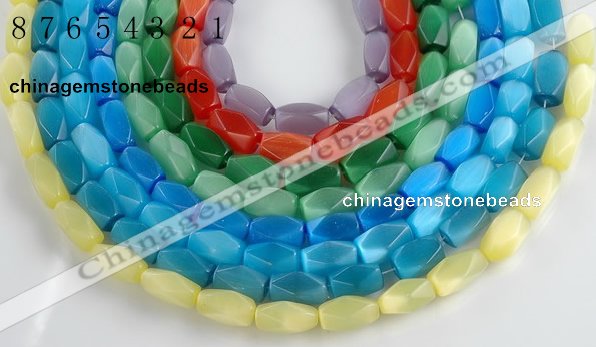 CCT08 Faceted brick 14 inches 9*16mm cats eye beads Wholesale