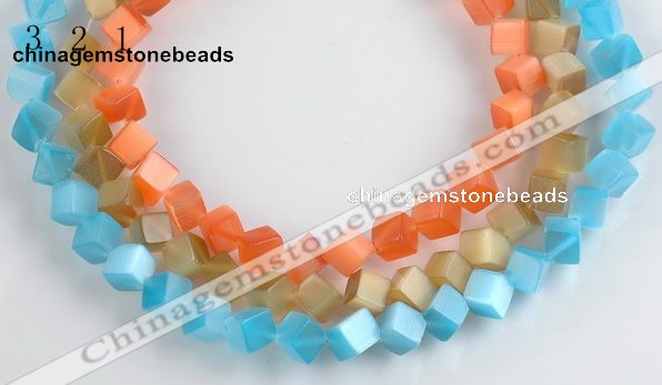 CCT09 8mm different color cube-shaped cats eye beads Wholesale