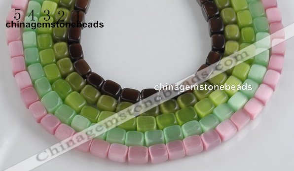 CCT10 8*10mm different color cuboid cats eye beads Wholesale