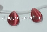 CCT1010 Top-drilled 12*16mm flat teardrop cats eye beads wholesale