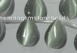 CCT1021 Top-drilled 13*18mm flat teardrop cats eye beads wholesale