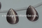 CCT1022 Top-drilled 13*18mm flat teardrop cats eye beads wholesale