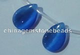 CCT1025 Top-drilled 13*18mm flat teardrop cats eye beads wholesale