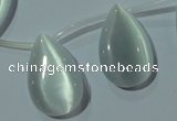 CCT1030 Top-drilled 14*22mm flat teardrop cats eye beads wholesale