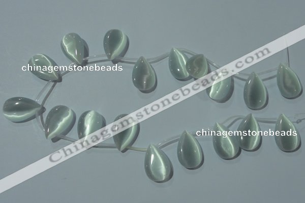 CCT1030 Top-drilled 14*22mm flat teardrop cats eye beads wholesale