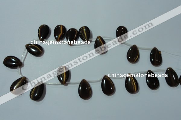 CCT1033 Top-drilled 14*22mm flat teardrop cats eye beads wholesale