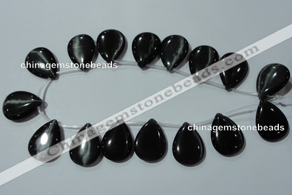 CCT1040 Top-drilled 21*29mm flat teardrop cats eye beads wholesale