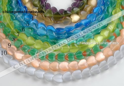 CCT14 10*12mm different color heart cats eye beads Wholesale
