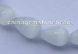 CCT16 14 inches 10*14mm teardrop white cats eye beads wholesale