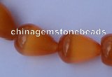 CCT18 14 inches 10*14mm teardrop orange red cats eye beads wholesale