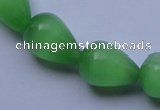 CCT19 14 inches 10*14mm teardrop green cats eye beads wholesale