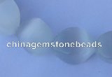 CCT24 14 inches 10*14mm twisted white cats eye beads wholesale