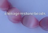 CCT25 14 inches 10*14mm twisted pink cats eye beads wholesale