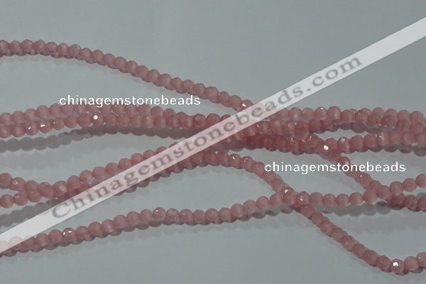 CCT305 15 inches 4mm faceted round cats eye beads wholesale