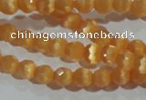 CCT306 15 inches 4mm faceted round cats eye beads wholesale