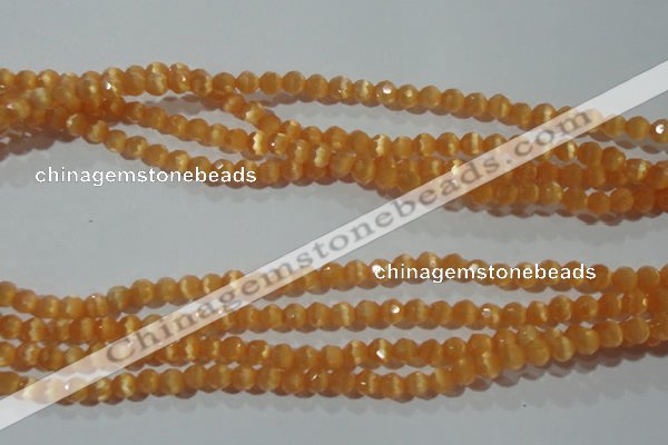 CCT306 15 inches 4mm faceted round cats eye beads wholesale