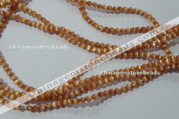 CCT307 15 inches 4mm faceted round cats eye beads wholesale