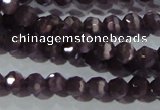 CCT313 15 inches 4mm faceted round cats eye beads wholesale