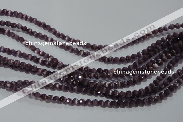 CCT313 15 inches 4mm faceted round cats eye beads wholesale