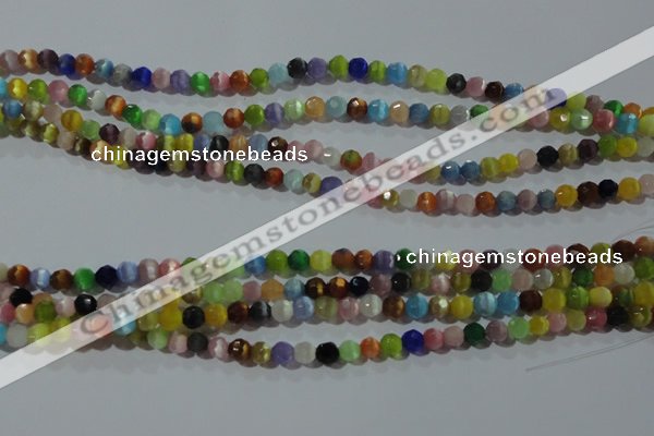 CCT318 15 inches 4mm faceted round cats eye beads wholesale