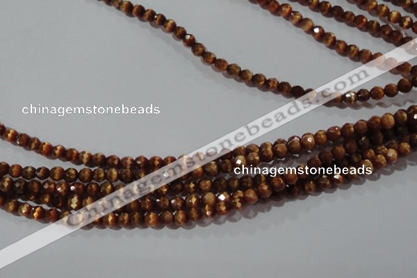 CCT319 15 inches 4mm faceted round cats eye beads wholesale