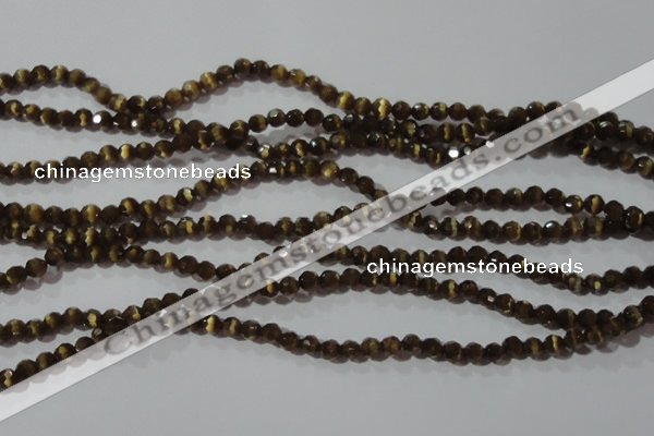 CCT320 15 inches 4mm faceted round cats eye beads wholesale