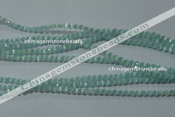 CCT323 15 inches 4mm faceted round cats eye beads wholesale