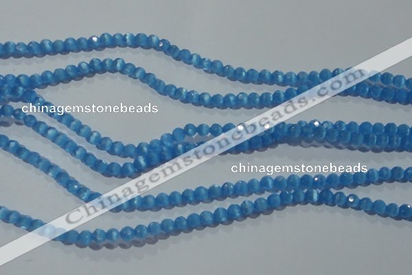 CCT325 15 inches 4mm faceted round cats eye beads wholesale