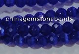 CCT327 15 inches 4mm faceted round cats eye beads wholesale