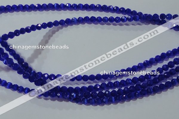 CCT327 15 inches 4mm faceted round cats eye beads wholesale