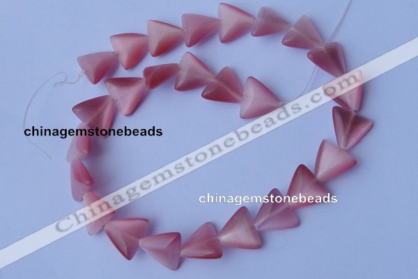 CCT33 14.5 inches 15*16mm triangle pink cats eye beads wholesale