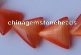 CCT34 14.5 inches 15*16mm triangle orange red cats eye beads wholesale