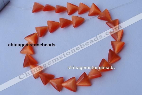 CCT34 14.5 inches 15*16mm triangle orange red cats eye beads wholesale