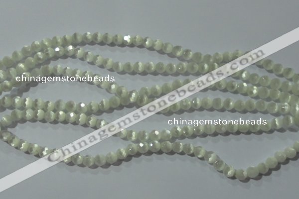 CCT341 15 inches 5mm faceted round cats eye beads wholesale