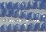 CCT346 15 inches 5mm faceted round cats eye beads wholesale