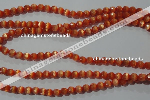 CCT354 15 inches 6mm faceted round cats eye beads wholesale