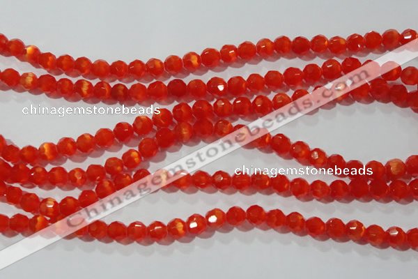 CCT355 15 inches 6mm faceted round cats eye beads wholesale