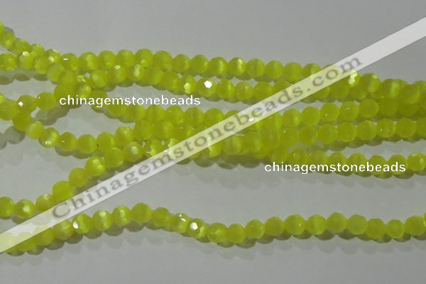 CCT356 15 inches 6mm faceted round cats eye beads wholesale