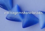 CCT36 14.5 inches 15*16mm triangle ink blue cats eye beads wholesale