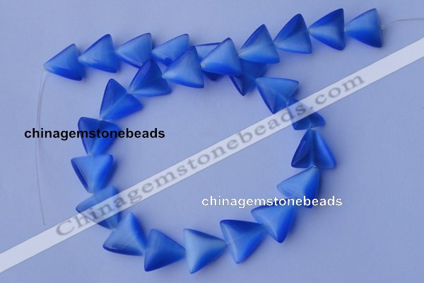 CCT36 14.5 inches 15*16mm triangle ink blue cats eye beads wholesale