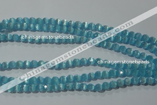 CCT361 15 inches 6mm faceted round cats eye beads wholesale