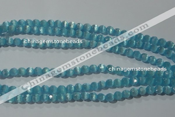 CCT361 15 inches 6mm faceted round cats eye beads wholesale